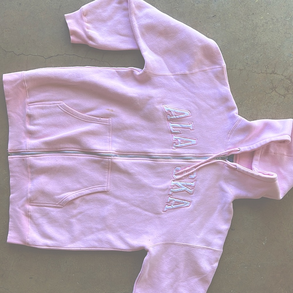 Soft Pink ALASKA ZIPUP HOODIE Heavy weight Cotton